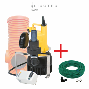 JUNG PUMPEN KIT "Drainage-Set" drainage pump with hose kit (20m cable / hose 15m / float switch narrow sumps)
