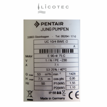 Preview: JUNG PUMPEN SPARE tank pump unit "UC 10/4 BWE" (230 V / compli 400 E 1010 BWE)