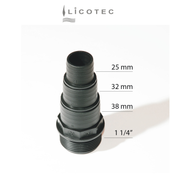 Preview: JUNG PUMPEN PP hose connector stepped (1 1/4" / hose 38 32 25 / U3 U5 U6)