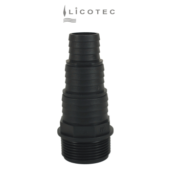 BUCCHI PP hose connector stepped (1 1/4" male / hose 38 32 25mm / o-ring)