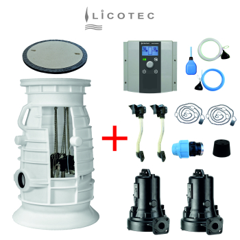 JUNG PUMPEN KIT single pumpstation pressure drainage "PKS-B 800 / MultiCut 20/2 M plus EX / HighLogo" (complete / WITH tank) - Kopie