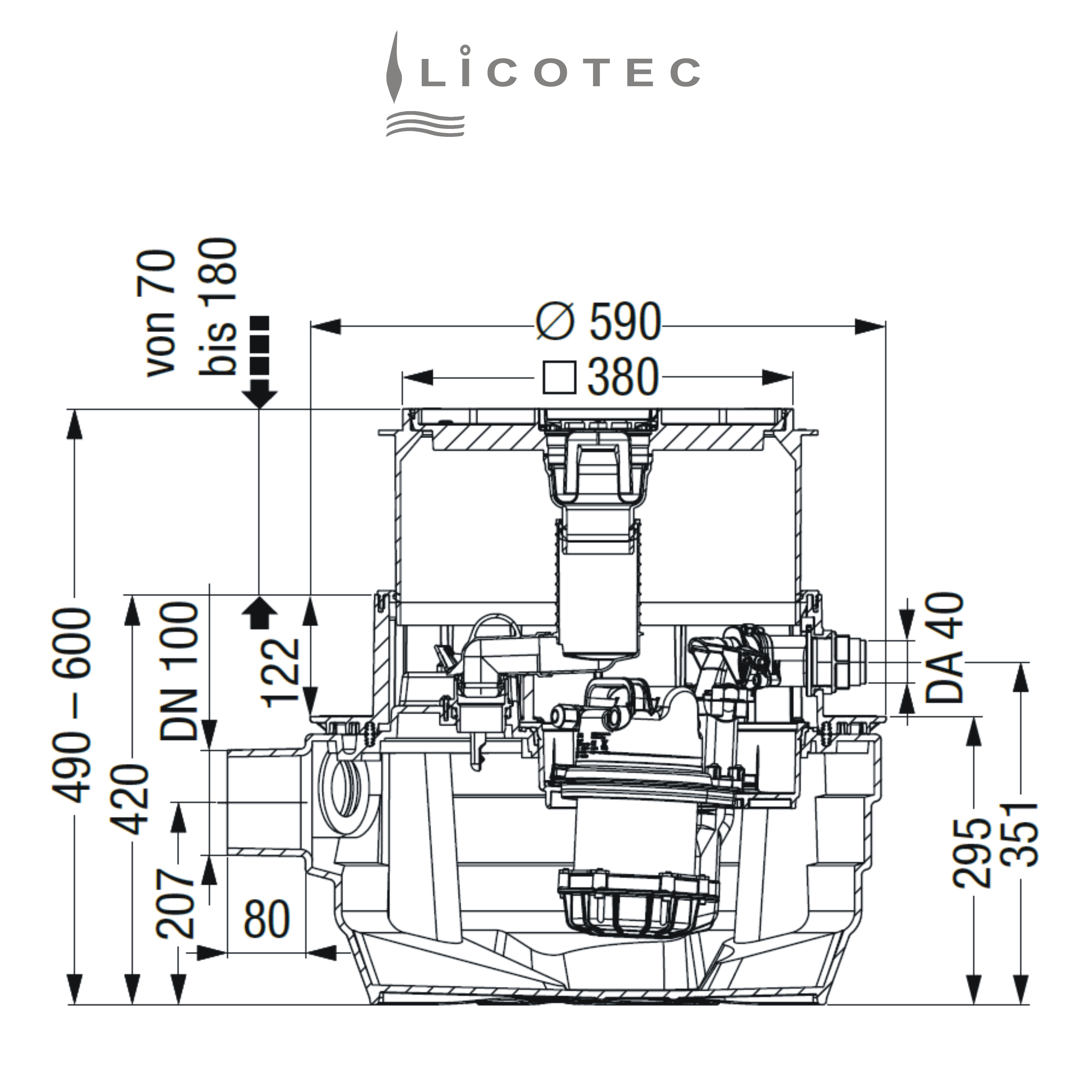 LICOTEC – Fachhandel für Pumpen Sanitär Heizung Elektro - 28 701X / 28 062  KESSEL Aqualift F compact Mono Faekalien-Hebeanlage Unterflur / Set mit  Druckschlauch 5m / Deckel befliesbar