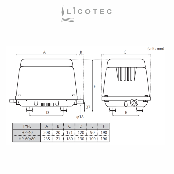 TECHNO TAKASUKI "Hiblow HP-80" Membran-Kompressor