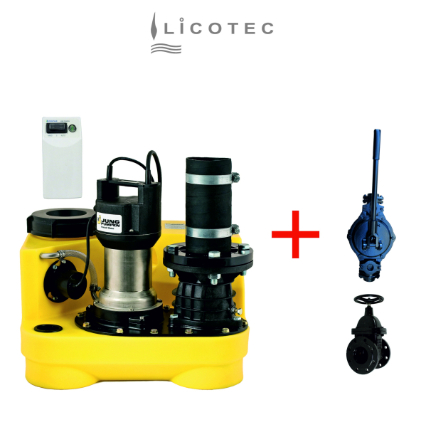 JUNG PUMPEN SET "compli 300 E" Fäkalien-Hebeanlage (230 V / Keilflachschieber / Handmembranpumpe)