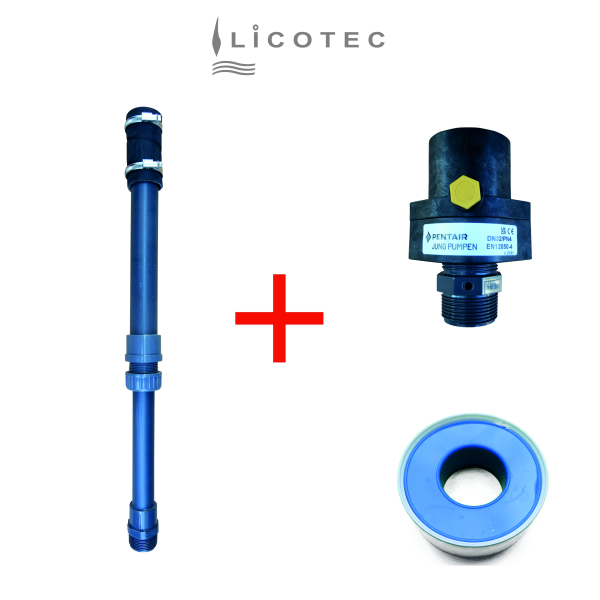 JUNG PUMPEN SET "U3 KS / R 32" Schmutzwasserpumpe mit Teleskop-Anschluss-Set Rückschlagklappe (4m Leitung / Schwimmer)