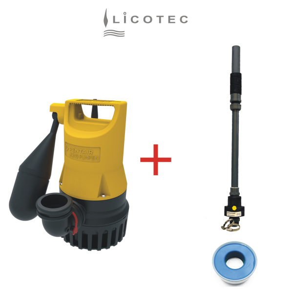 JUNG PUMPEN SET "U3 KS / R 32" Schmutzwasserpumpe mit Teleskop-Anschluss-Set Rückschlagklappe (4m Leitung / Schwimmer)