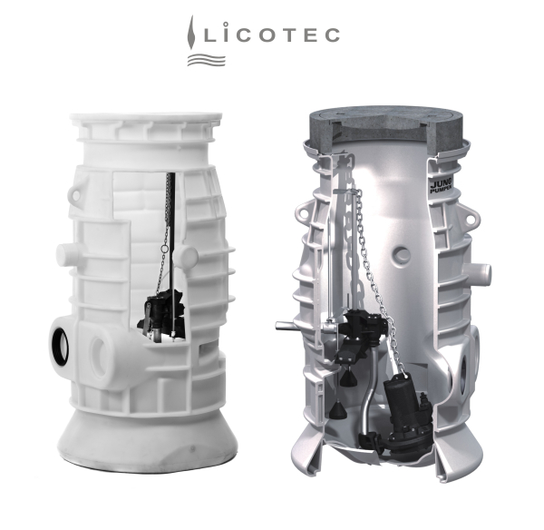 JUNG PUMPEN KIT single pumpstation pressure drainage "PKS-B 800 / MultiCut 20/2 M plus EX / BasicLogo" (complete / WITH tank)