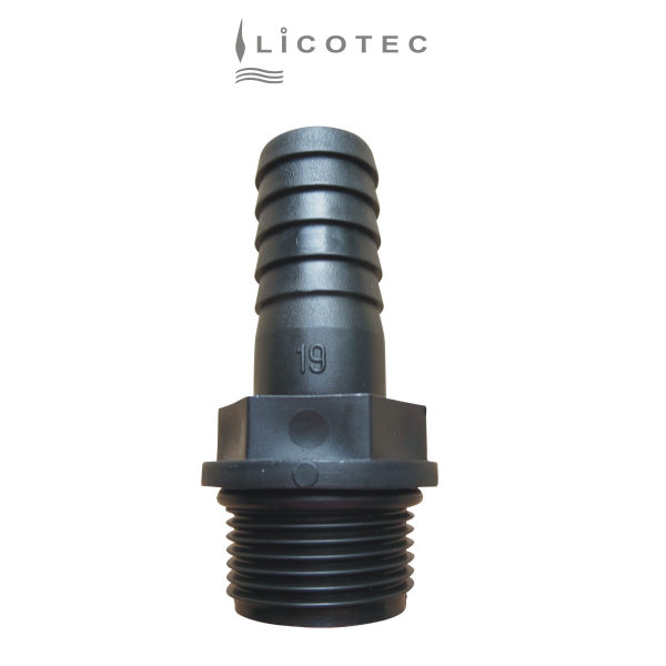 BUCCHI PP-Schlauchtülle (3/4" AG / Schlauch 19mm / O-Ring)