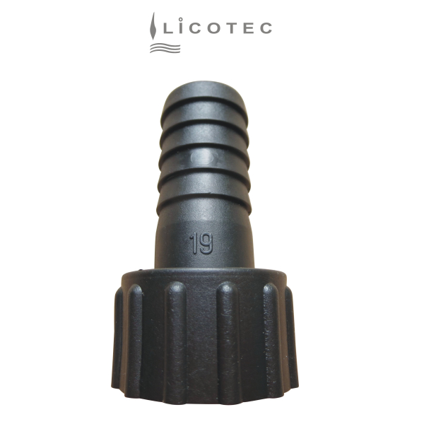 BUCCHI PP-Überwurf-Schlauchtülle (3/4" IG / Schlauch 19mm / EPDM)