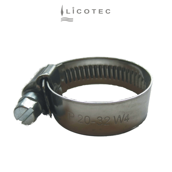 LICOTEC hose band clamp stainless steel (10 pieces / W4 / 20-32mm / 3/4" - 1")