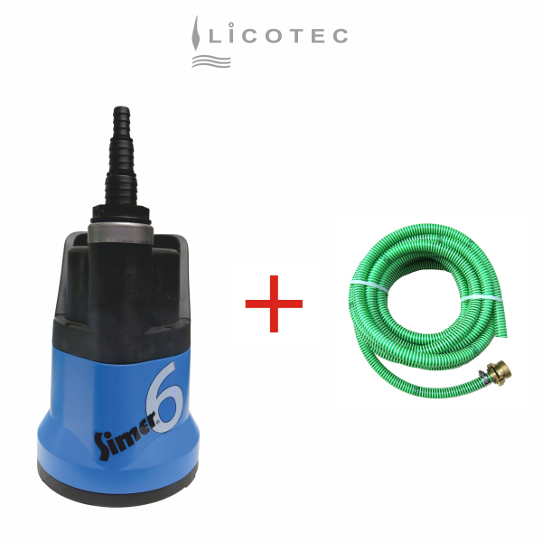 JUNG PUMPEN SET "Simer 6" Flachsaugpumpe (10m Leitung / OHNE Steuerung / Schlauch 5m)