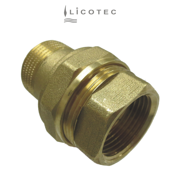 LICOTEC Pumpen-Verschraubung Durchgang Messing (1" IG AG / flachdichtend)