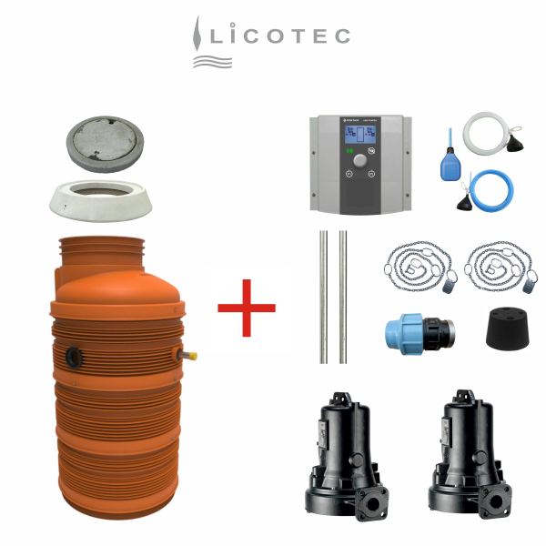 JUNG PUMPEN KIT single pumpstation pressure drainage "PKS-B 800 / MultiCut 20/2 M plus EX / HighLogo" (complete / WITH tank) - Kopie - Kopie - Kopie - Kopie