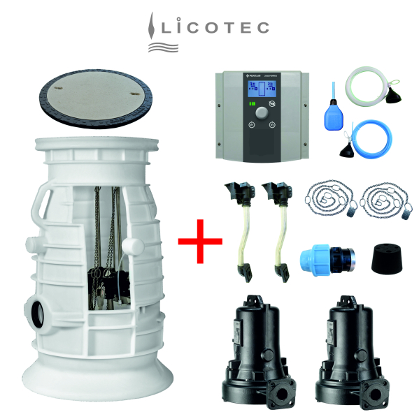 JUNG PUMPEN KIT single pumpstation pressure drainage "PKS-B 800 / MultiCut 20/2 M plus EX / HighLogo" (complete / WITH tank) - Kopie